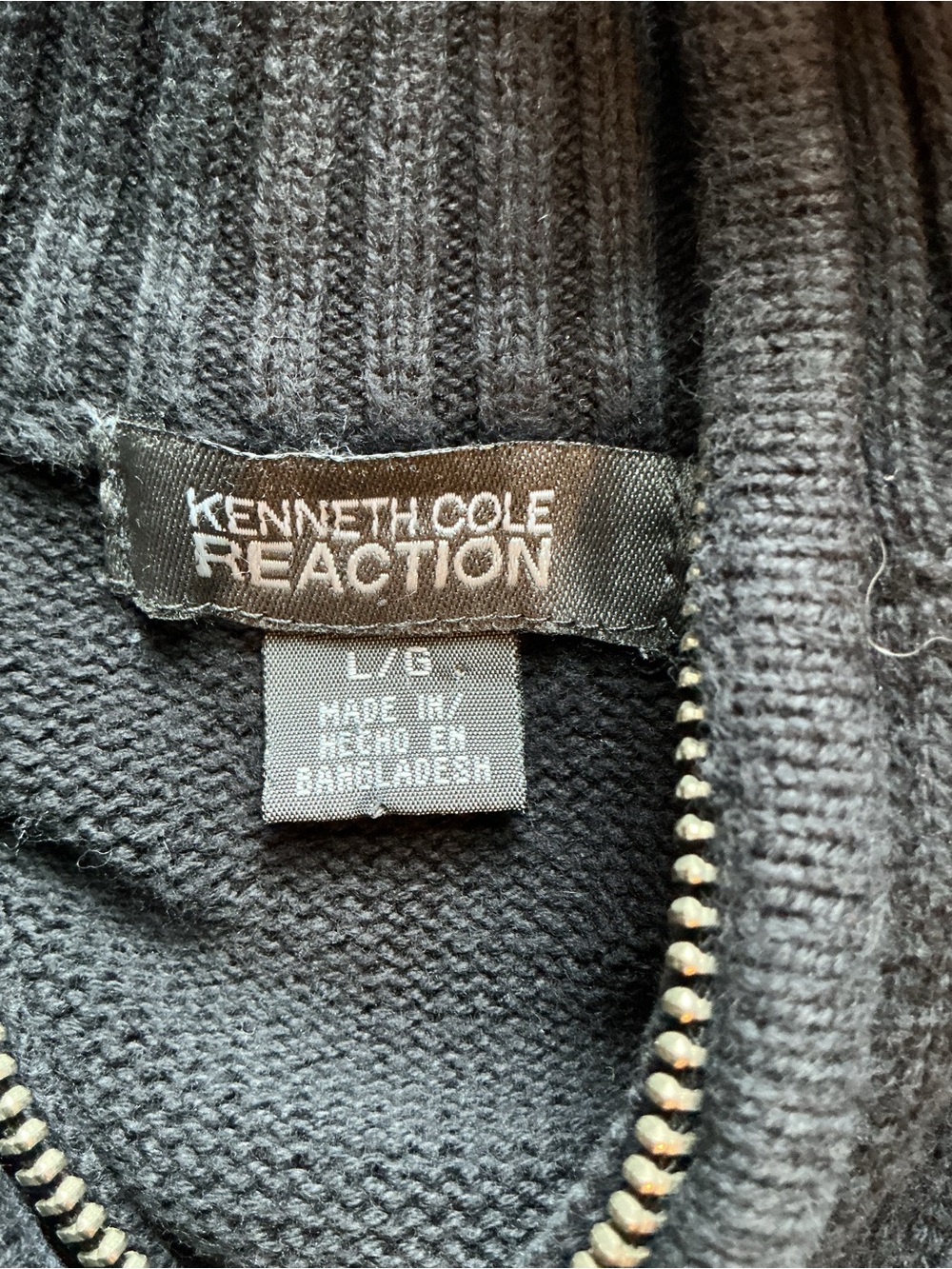 Kenneth Cole Men's Black Quarter-Zip Crewneck Sweater - Picture 3 of 7